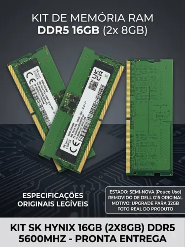 Kit Memória RAM SK Hynix 16GB DDR5 5600MHz (2x8GB)