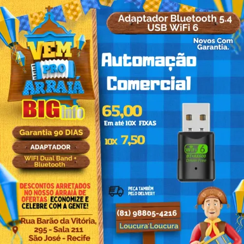 Adaptador Wifi Usb Dual Band Ac 600 5g 2dbi  + Bluetooh