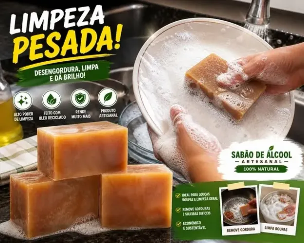 sabao caseiro de alcool 2kg