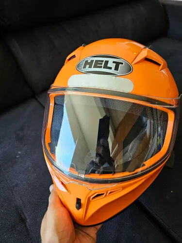Capacete Para Moto Integral Helt Street Polar Cor Laranja Tamanho do capacete 56