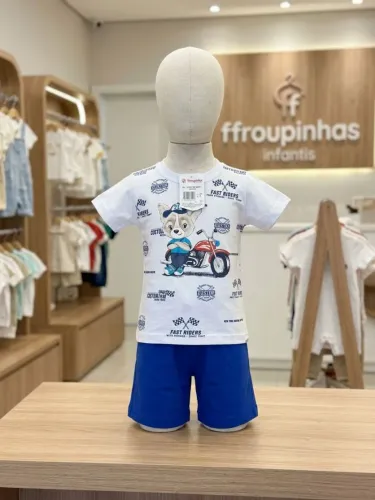 Conjuntinho blusa e bermuda Brandili 2 anos