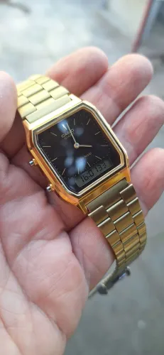 RELÓGIO CASIO VINTAGE ANA-DIGITAL DOURADO QUARZO MASCULINO