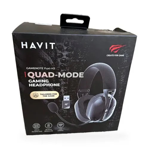 Headset Gamer Havit Fuxi-H3 Quad-Mode Sem Fio na Caixa