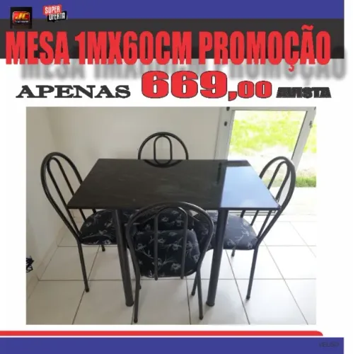 MESA TAMPO ARDOSIA 1MX60CM 4 CADEIRAS