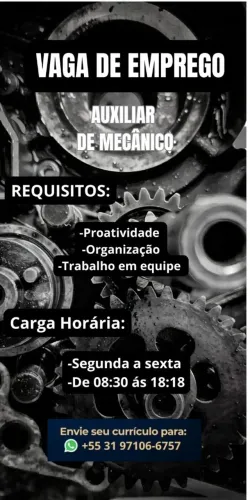Vaga auxiliar de mecânico 