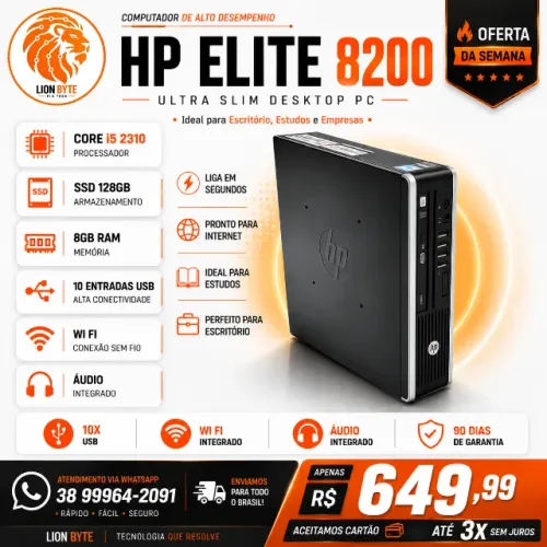 HP Elite 8200 Ultra Slim Desktop PC | Core i5 2310 | SSD 128GB | 8GB RAM