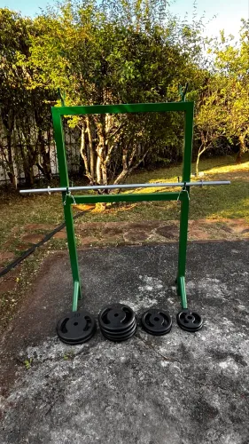 Conjunto de anilhas e barra