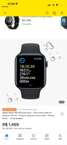 APPLE WATCH SE 2ª GERAÇÃO