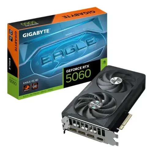 Placa de Vídeo Gigabyte RTX 5060 EAGLE OC 8G NVIDIA GeForce, 8GB GDDR7, 128bits, DLSS