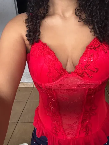 Corset vermelho lantejoulas 