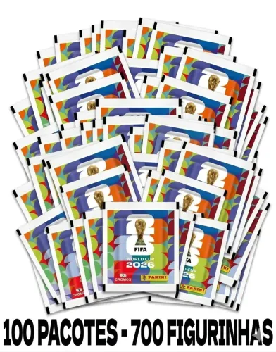 Kit 100 Pacotes Lacrados Copa 2026 (700 Figurinhas!) - Atacado