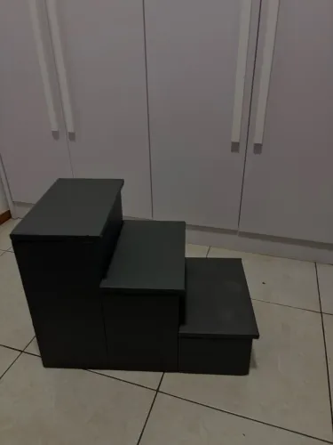 Escada pet 50cm Courino cinza 
