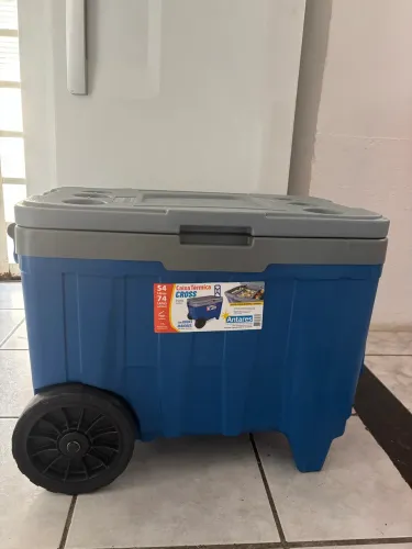 Caixa Térmica Cooler 54l Rodas Grandes Praia Camping Antares