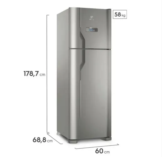 Geladeira Electrolux Frost Free 371L Turbo Congelamento Duplex Cor Inox DFX41