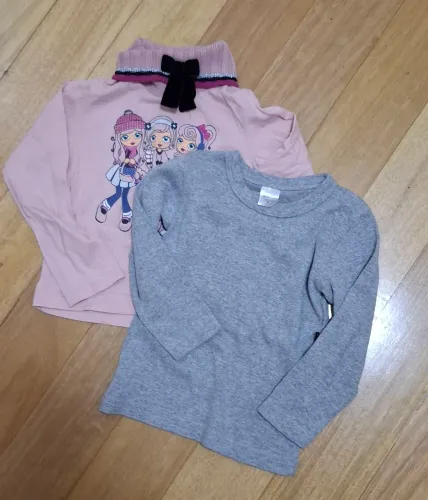 Blusas de manga longa, tam 4 anos