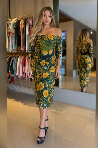 Vestido farm canelado