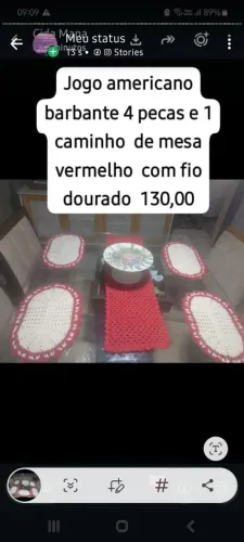 Jogo americano barbante 5 pecas