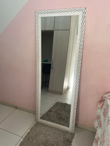 Espelho para Loja com Moldura Branca Quarto Closet TikTok