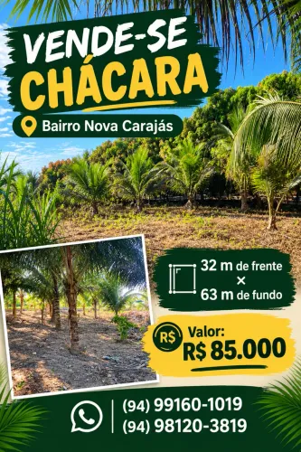VENDE-SE CHÁCARA BAIRRO NOVA CARAJÁS