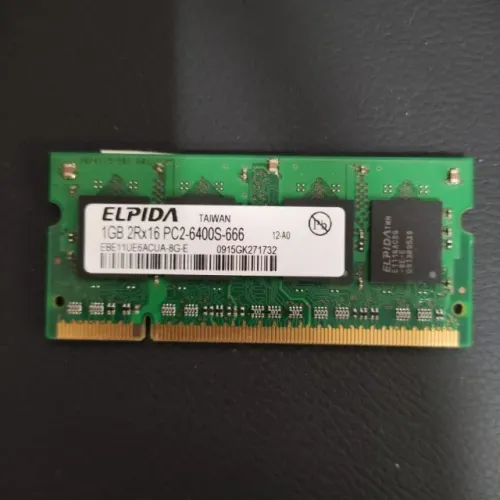 Memória RAM Notebook Elpida 1GB DDR2 800MHz PC2-6400S