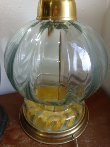 Abajur base vidro transparente 