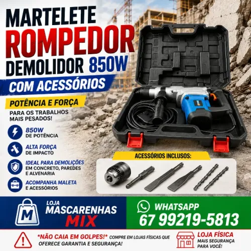 Martelete Perfurador Rompedor Profissional 850W 4.5J (NOVO) COD: 060