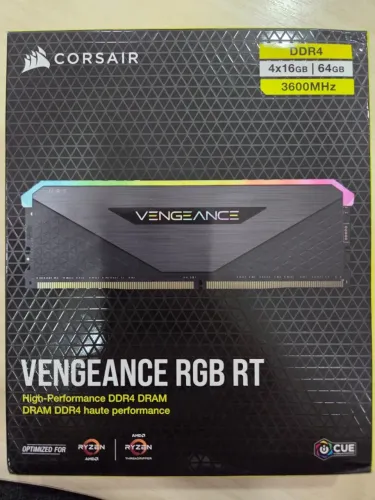 Memória Corsair Vengeance Rgb Rt 64gb 4x16gb Ddr4 3600mhz