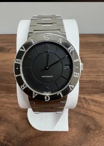 Relógio Bvlgari Bulgari Diagono LC35S Automático Aço 35mm Preto Safira Original Full Set