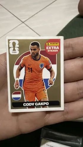Figurinha da copa extra stickers de ouro