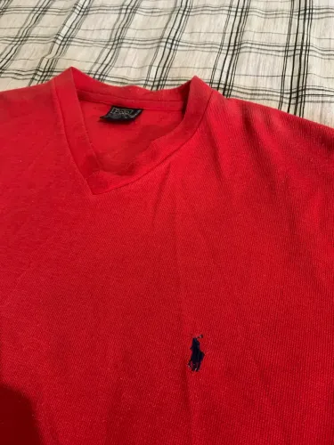 Polo Ralph Lauren Masculina de Algodão com Gola V