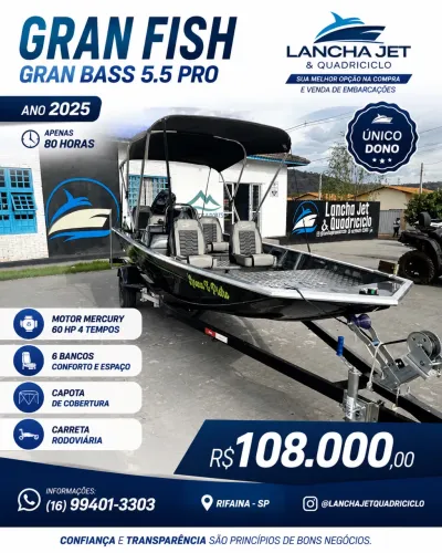 Barco de pesca Gran bass 5.5 ano 2025