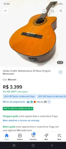 VIOLÃO ASHLAND BY CRAFTER CLÁSSICO