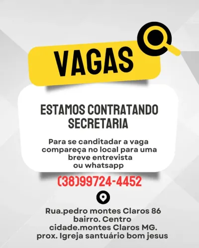 Estamos contratando secretária