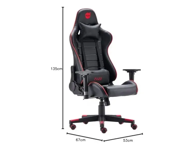 Cadeira Gamer PrimeX V2 Preto/Vermelho Dazz suporta ate 100Kg Mecanismo de ajuste de 180º