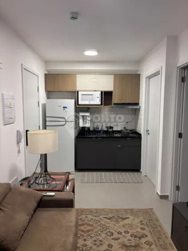 Apartamento novo mobiliado para locação de 1 dormitório, 1 sala e 1 vaga
