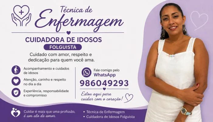 Técnica de enfermagem/ cuidadora de idosos 