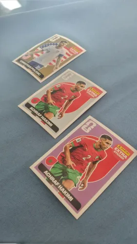 Kit 3 Figurinhas Stiker Pulisic Ouro, Hakimi Prata e Bordo Copa do Mundo 2026