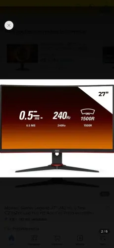 Pc gamer aoc 27 240hz 0,5 ms 