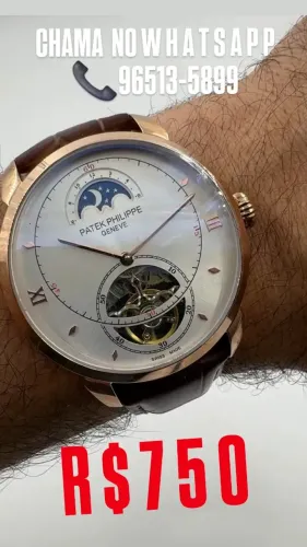 Relógio PATEK PHILIPPE AUTOMÁTICO  - TURBILHÃO COM FASES DA LUA