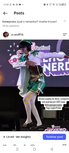 Vendo cosplay do Venti de Genshin impact completo