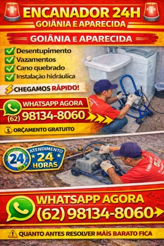 Encanador Disponível - Goiânia e Ap de Goiânia