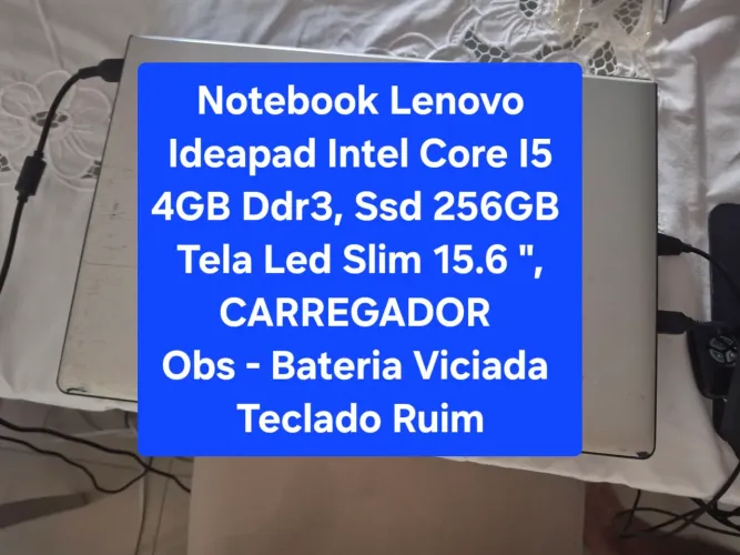 Notebook Lenovo Ideapad Intel Core I5, 4GB Ddr3, Ssd 256GB
