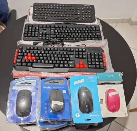 Kit com 13 itens: Teclado gt gamer trust Goldentec + Mouse Multilaser (todos funcionando)