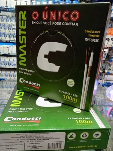 Cabo Condutti de Câmeras De Segurança para Dvr Coaxial Cftv 4mm Bipolar 100% cobre