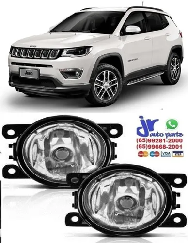 Par Farol De Milha Jeep Compass 2016 2017 2018 2019 Auxiliar Neblina