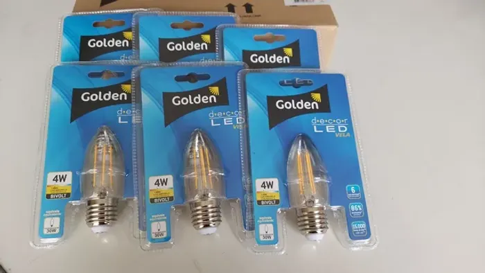Lote de lâmpadas Golden Decor Led Vela 
