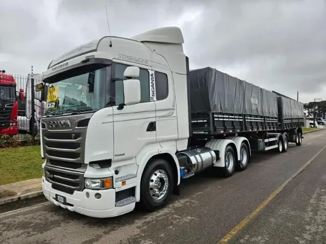 Scania R440 6x2 Highline ano 18 automático + Bitrem Facchini 7.5 x 1.80 S/ pneu comp naval