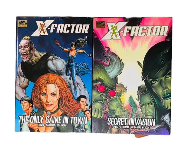 X-Factor Lote 2 encadernados capa dura inglês : Secret Invasion e The Only Game in Town