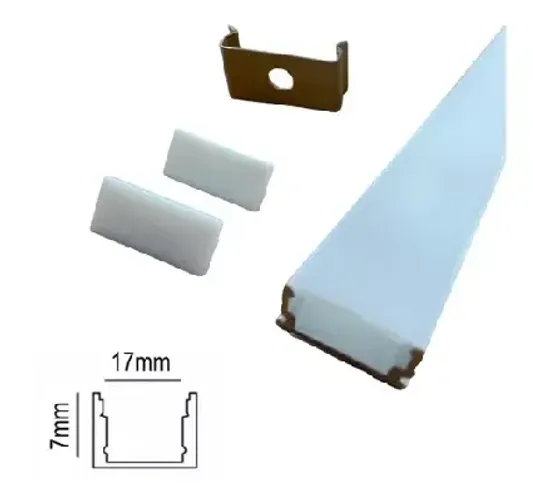 Perfil de Led Sobrepor Branco Slim 2 Metros Largura 17mm P/ Fita Led