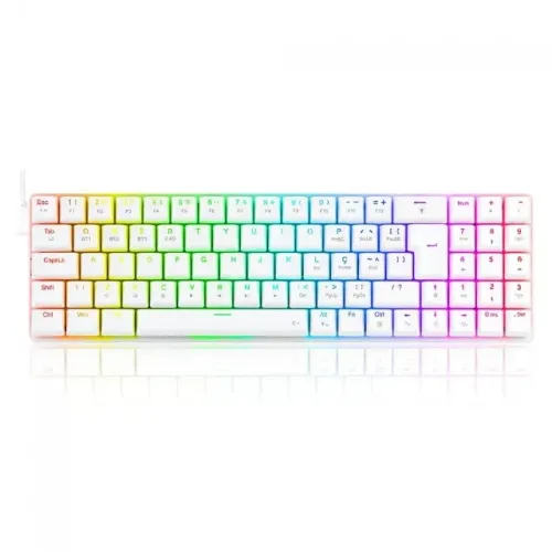 Teclado Mecânico 78% Redragon Ashe White RGB Switch Brown - WZetta
